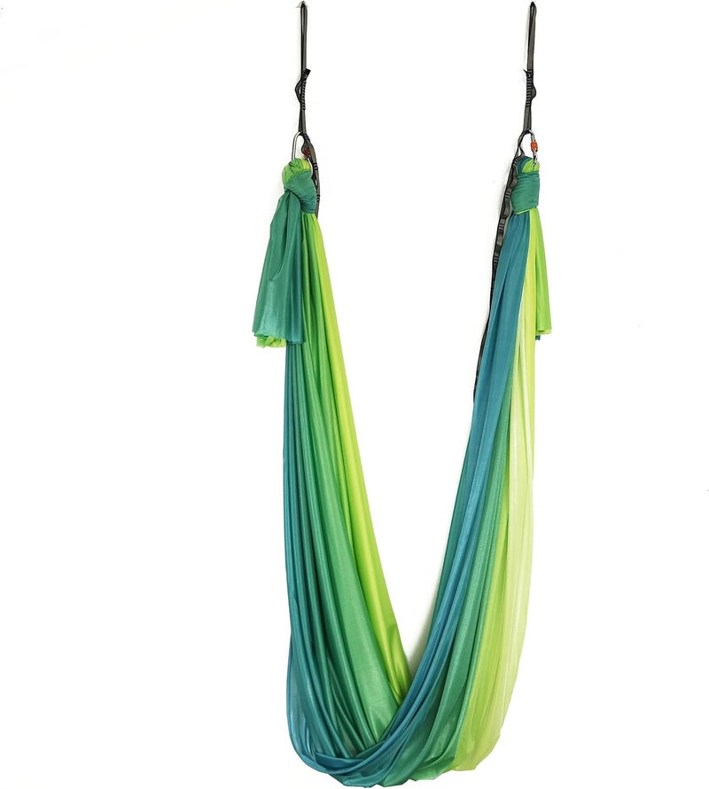 wellsem Aerial Yoga Hammock Aerial Pilates Silk Yoga Swing Set Inversion Equipment include daisy Chain, Pose Guide 5.5 yards - Image 3